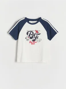 Reserved - T-shirt z nadrukiem Hello Kitty - granatowy - Koszulki dla dziewczynek - miniaturka - grafika 1