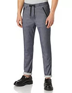 Spodenki męskie - Replay Męskie spodnie biznesowe, 021 Blue-Grey, 30W / 30L - miniaturka - grafika 1