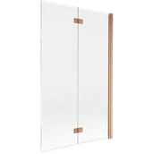 Parawany nawannowe - Mexen Mist parawan nawannowy 2-skrzydłowy prawy 110 x 150 cm, transparent, miedź szczotkowana - 8A9-110-002-65-00-P - miniaturka - grafika 1