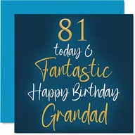 Kartki okolicznościowe i zaproszenia - Fantastyczne kartki na 81. urodziny dla dziadka – 81 Today & Fantastic – kartka urodzinowa dla dziadka od wnuczki, prezenty urodzinowe dla dziadka, kartki okolicznościowe 145 mm x 145 mm urodzinowe - miniaturka - grafika 1