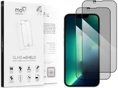 Szkła hartowane na telefon - 2 szt. | moVear 2.5D MAX privacy - Prywatyzujące szkło hartowane do Apple iPhone 13 Pro / 13 (6.1") na Cały Ekran | antySpy, do etui, fullGlue, 9H - miniaturka - grafika 1