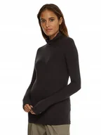 Swetry damskie - TOMMY HILFIGER DAMSKI GOLF SLIM SOFT CZARNY r.L - miniaturka - grafika 1