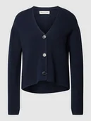 Swetry damskie - Kurtka z dzianiny z fakturowanym wzorem - miniaturka - grafika 1