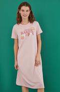 Piżamy damskie - women'secret koszula nocna bawełniana MANOLO BAKES kolor różowy bawełniana 4366574 - miniaturka - grafika 1