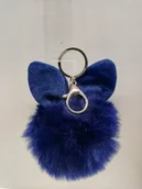 Breloki - Brelok Futro Pompon Uszy Królik Granatowy Do Auta - miniaturka - grafika 1