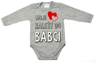 Body dla niemowląt - Body niemowlęce MOJE SERCE NALEŻY DO BABCI szary melanż 80 - miniaturka - grafika 1