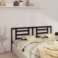 Inne meble do sypialni - Lumarko Wezgłowie łóżka, czarne, 206x4x100 cm, lite drewno sosnowe - miniaturka - grafika 1