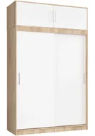 Szafy - Skandynawska szafa z nadstawką dąb sonoma + biały W7-S81 - miniaturka - grafika 1