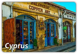 Cypr - Larnaka - Ulica - Fasada - Sklep - Cyprus - Magnes Na Lodówkę - Magnesy - miniaturka - grafika 1