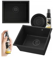 Zlewozmywaki - Granitan Zlewozmywak Granitowy Podblatowy Czarny Zlew Manado 50 - miniaturka - grafika 1