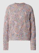Swetry damskie - Sweter z dzianiny ze ściegiem warkoczowym model ‘Confetti’ - miniaturka - grafika 1