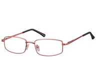 Okulary korekcyjne, oprawki, szkła - Oprawki korekcyjne zerówki okulary metalowe 799D czerwone - miniaturka - grafika 1
