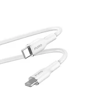 Pozostałe akcesoria do telefonów - PURO ICON Soft Cable – Kabel USB-C do Lightning certyfikat MFi 1.5 m (White) - miniaturka - grafika 1