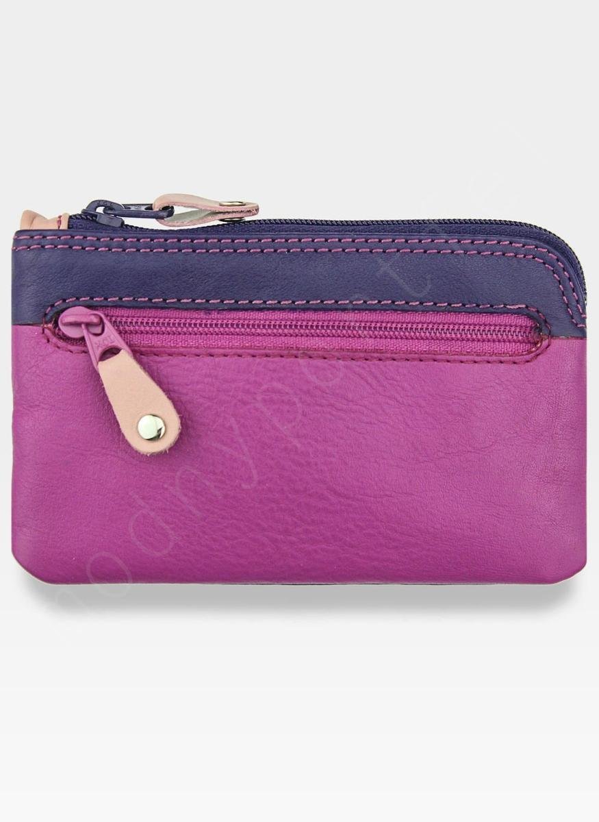 Skórzane Damskie Etui Na Klucze Visconti - Jagoda Multi