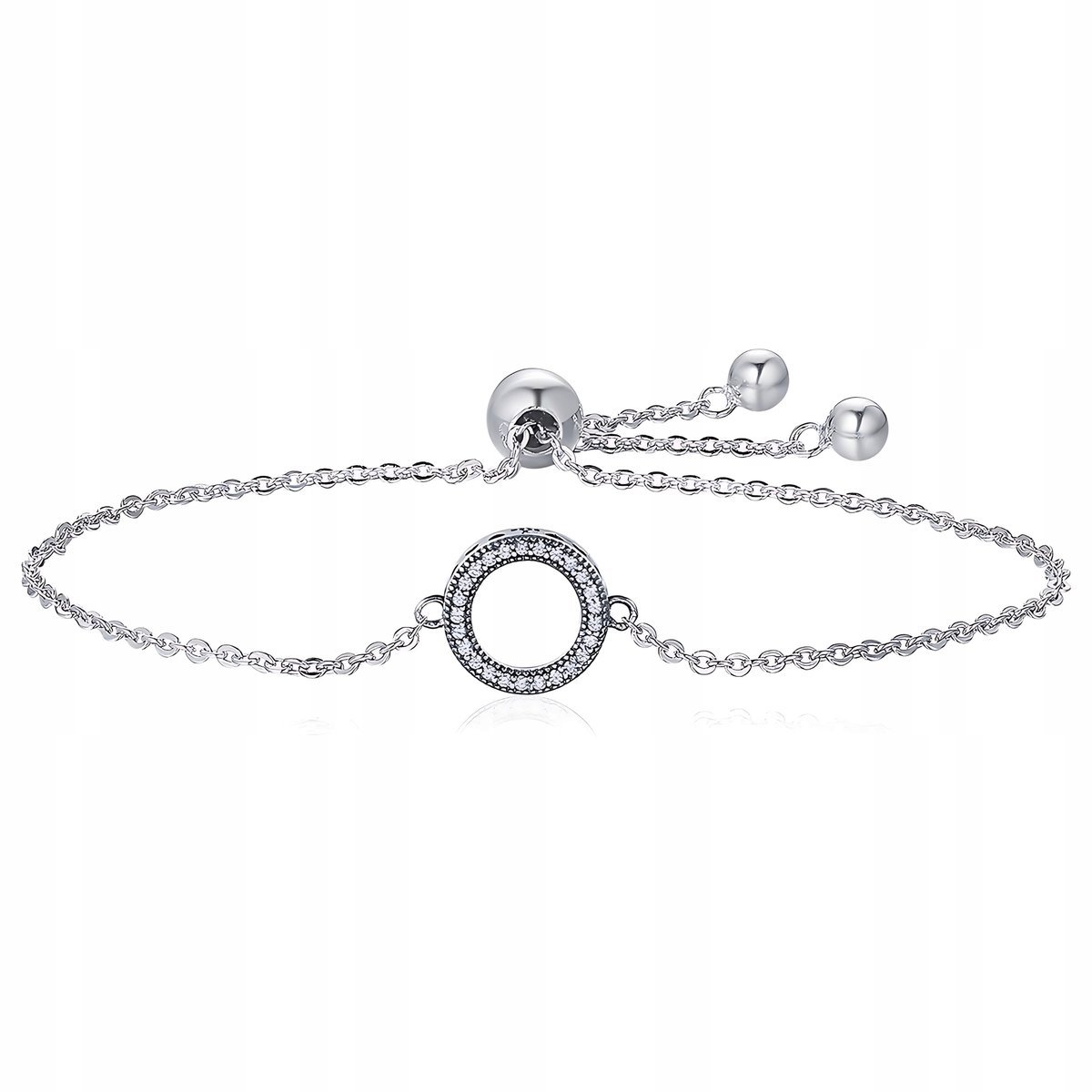Bransoletka SREBRNA CELEBRYTKA Srebro S925 damska okrąg cyrkonia kryształki