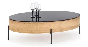 Industrialna ława szklana ze schowkiem P0-G07 - Ławy i stoliki kawowe Industrialna ława szklana ze schowkiem P0-G07 - Ławy i stoliki kawowe - miniaturka - grafika 1