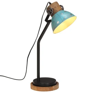 vidaXL Lampa stołowa, 25 W, postarzany niebieski, 18x18x60 cm, E27 - Lampy stojące - miniaturka - grafika 1