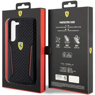 Ferrari FEHCS23MNPYK S23+ S916 czarny/black hardcase Carbon Contrast Edges - Etui i futerały do telefonów - miniaturka - grafika 8