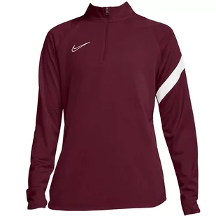 Bluzka damska Nike Nk Df Academy Dril Top bordowa BV6930 638 - Bluzki damskie - miniaturka - grafika 1