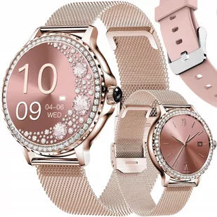 SMARTWATCH DAMSKI ZEGAREK ROZMOWY MENU PL PULS CIŚNIENIE DWA PASKI - Smartband - miniaturka - grafika 1