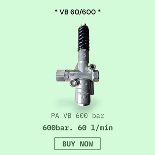 Regulator Ciśnienia PA VB60/600 „typ zerowy” 600 bar 60 l/min - Akcesoria do myjek - miniaturka - grafika 1
