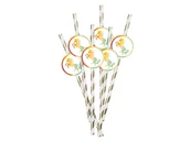 Słomki do napojów - Słomki urodzinowe Złoty Jednorożec - 6 szt. - miniaturka - grafika 1