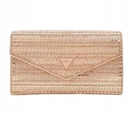 Torebki damskie - GUESS KOPERTÓWKA DAMSKA RÓŻOWE ZŁOTO Z CYRKONIAMI G_A - miniaturka - grafika 1