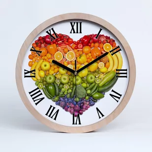 Zegar drewniany rzymski warzywne serce fi 30 cm, Tulup - Zegary - miniaturka - grafika 1