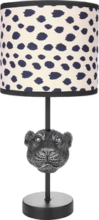 BRUBAKER Lampka stołowa lub nocna Leopard - Lampa stołowa z ceramiczną podstawą i kloszem z tkaniny - 40 cm wysokości, czarno-beżowa w kropki - Oprawy, klosze i abażury - miniaturka - grafika 1