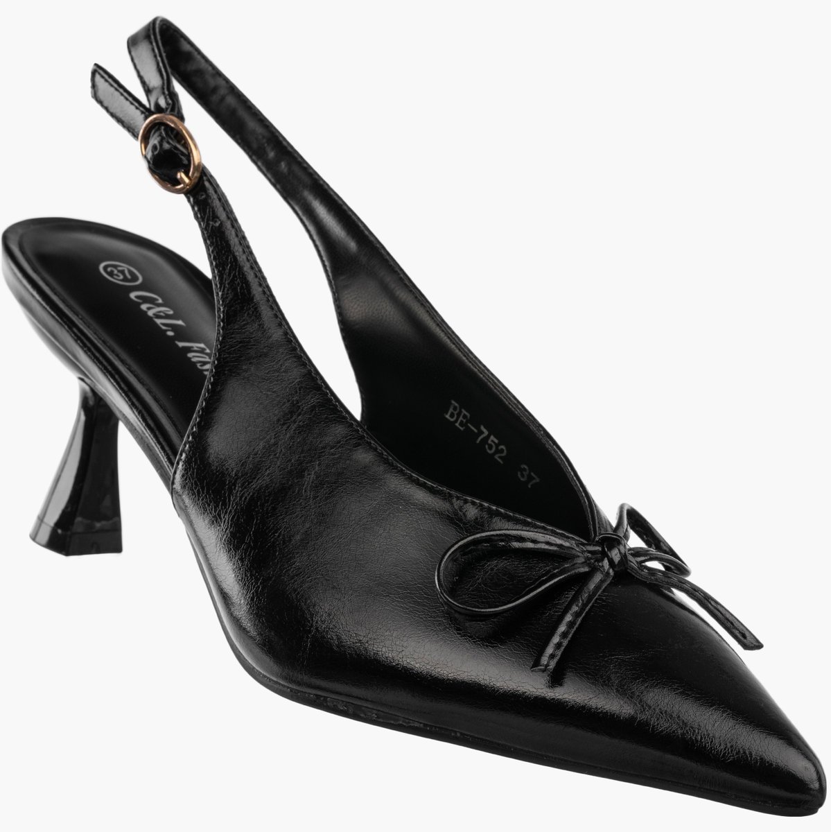 Szpilki Damskie Czółenka Buty Na Obcasie z odkrytą piętą Czarne Czarny 40