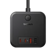 Ładowarki do telefonów - Baseus PowerCombo 3AC+2U+2C 30W 1.5m Czarny - miniaturka - grafika 1