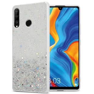 Pokrowiec Do Huawei P30 LITE Etui w Przezroczysty z Brokatem Glitter Obudowa Case Cover TPU Cadorabo - Etui i futerały do telefonów - miniaturka - grafika 1