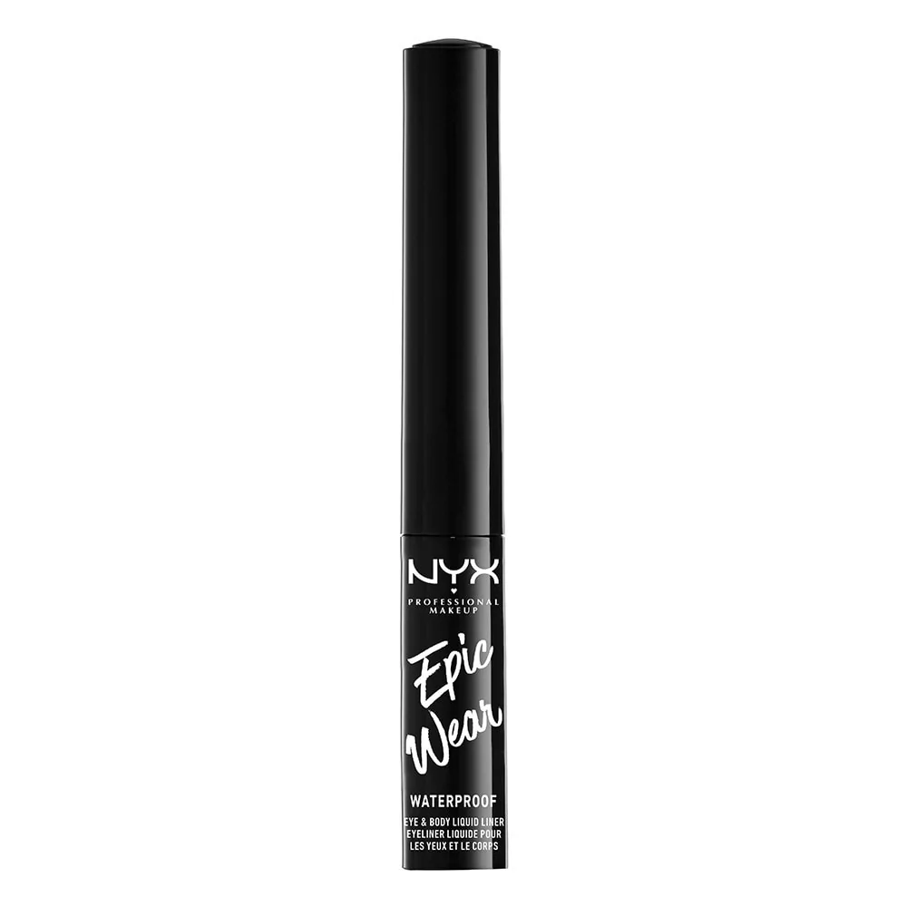 NYX Professional Makeup Professional Makeup - Epic Wear Mettalic - Eye &amp; Body Liquid Liner - Wodoodporny, metaliczny liner do oczu i ciała - 3,5 ml - 01 - BLACK METAL