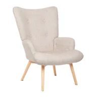 Fotele - Fotel MOSS POP w tkaninie beżowy 72x73x96cm HOMLA - miniaturka - grafika 1