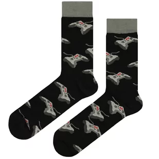 Skarpety czarne w szare pady EM 17 - EM Men's Accessories - Skarpetki męskie - miniaturka - grafika 1