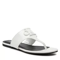 Klapki i japonki damskie - Japonki Calvin Klein Jeans Flat Sandal Slide Toepost Mg Met YW0YW01342 Bright White YBR - miniaturka - grafika 1