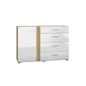 Komody - Komoda skandynawska ADAGIO 04 dąb castello/biały połysk - miniaturka - grafika 1
