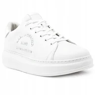 Buty sportowe męskie - Karl Lagerfeld buty męskie skóra białe logo KL52539-01W 44 - miniaturka - grafika 1