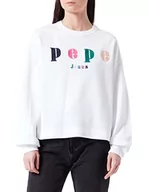 Swetry damskie - Pepe Jeans Sweter damski Peg Sweat, 800 biały, M - miniaturka - grafika 1