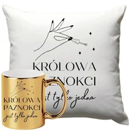 Kosmetyczki, organizery i kuferki - Kubek Złoty Poduszka Dla Kosmetyczki Stylistki Paznokci 330ml 40x40cm Kosmetyczka - miniaturka - grafika 1