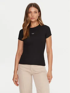 Guess Jeans T-Shirt W5BP45 KA0H1 Czarny Slim Fit - Koszulki i topy damskie - miniaturka - grafika 1