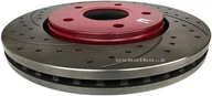 Tarcze hamulcowe - Przednia WIERCONA nacinana wentylowana tarcza hamulcowa 303mm RED Fiat Freemont - miniaturka - grafika 1