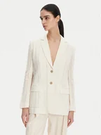 Marynarki i żakiety damskie - TWINSET Marynarka 251TT2140 Écru Slim Fit - miniaturka - grafika 1