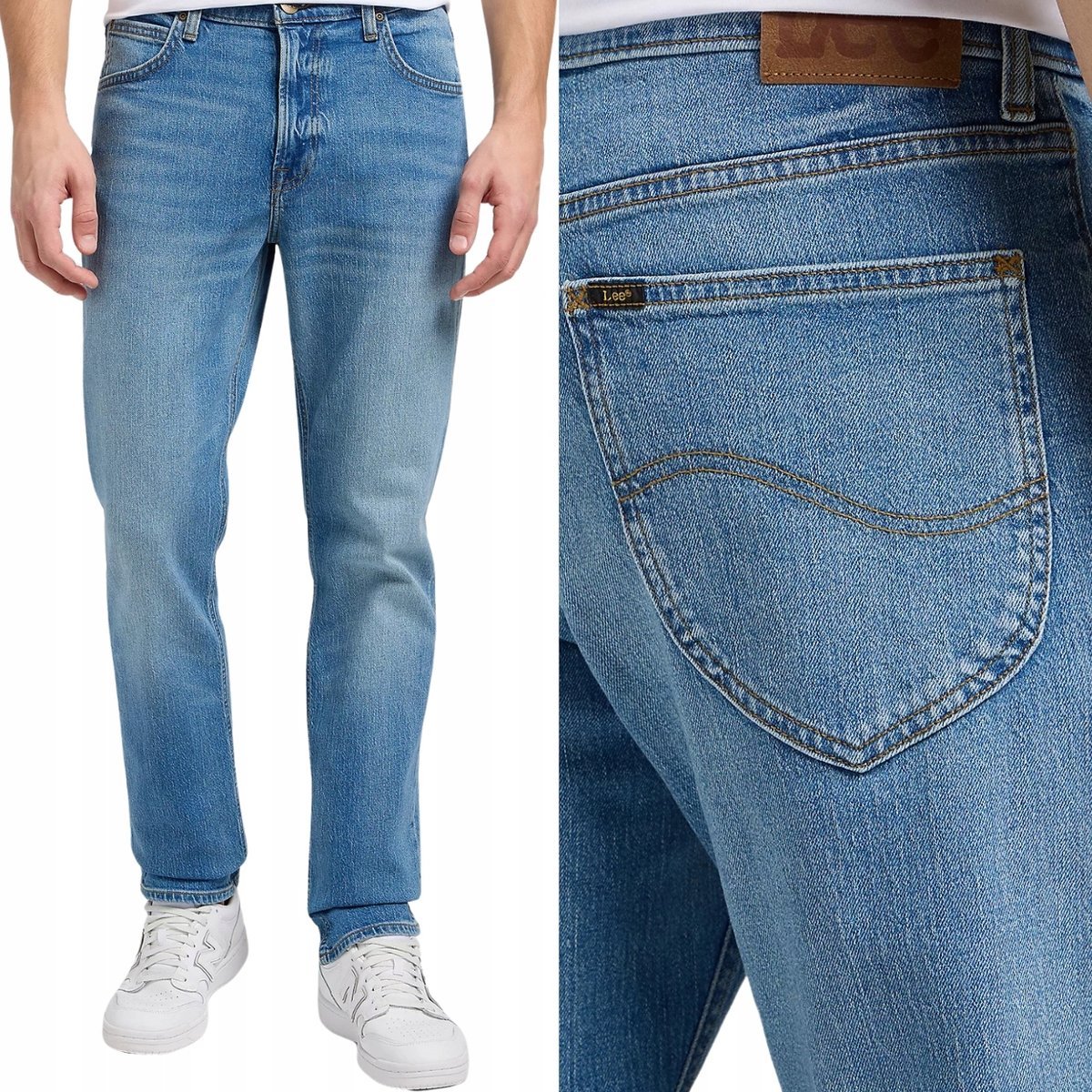 Lee WEST Vintage Wear DżINS luźne proste męskie spodnie jeansowe W34 L34