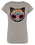 Koszulki i topy damskie - T-Shirt damski KOLOROWY nadruk KOT KOTEK r.L - miniaturka - grafika 1