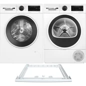 Zestawy AGD - Zestaw AGD Bosch Serie 6 Pralka WGG242ZGPL 9kg + Suszarka WQG1417GPL 9kg + Łącznik WTZ27410 - miniaturka - grafika 1
