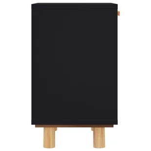Lumarko Szafki nocne, 2 szt., czarne, lite drewno sosnowe i rattan - Szafki nocne - miniaturka - grafika 8