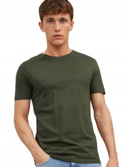 JACK & JONES T SHIRT MĘSKI GŁADKI Z OKRĄGŁYM DEKOLTEM BAWEŁNA S J5D