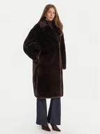 Płaszcze damskie - Guess Futro W5BL95 WJ110 Brązowy Regular Fit - miniaturka - grafika 1