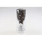 Ozdoby bożonarodzeniowe - Świecznik szklany LED 7 x 15 cm czarno-biały - miniaturka - grafika 1